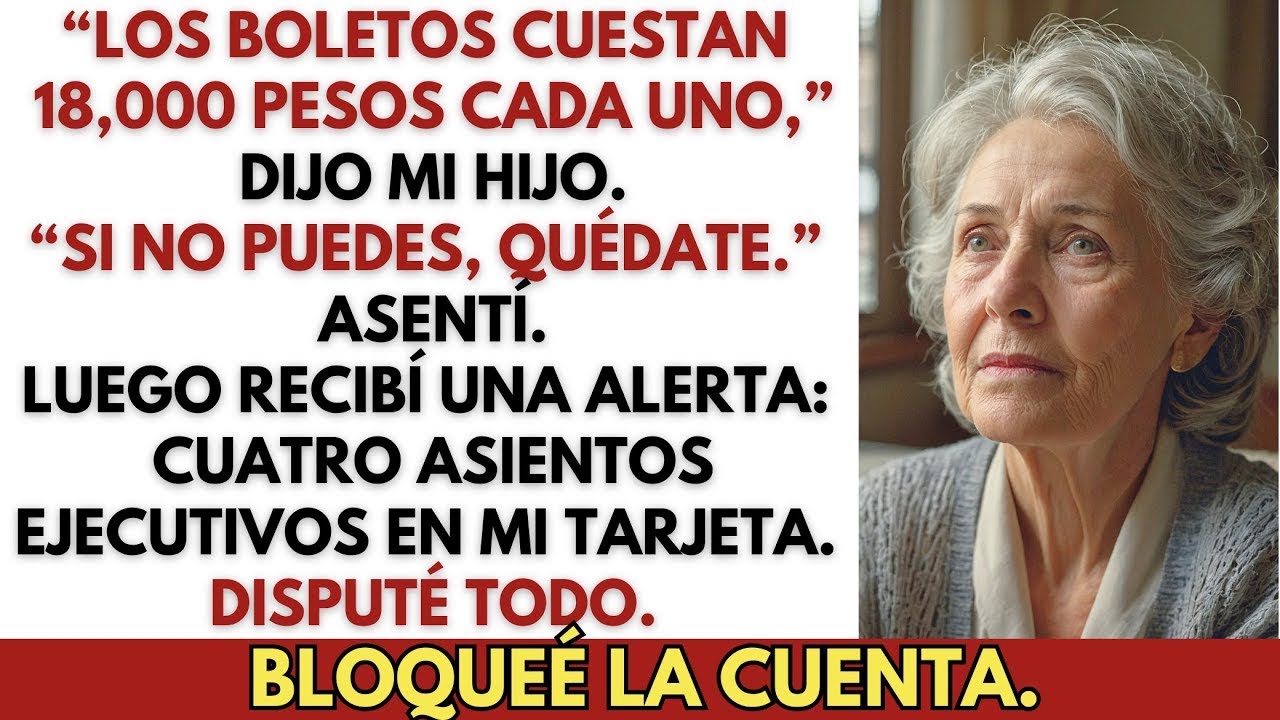 “Cuestan 18,000,” dijo mi hijo. “Si no puedes, quédate.” Asentí. Luego bloqueé todo.
