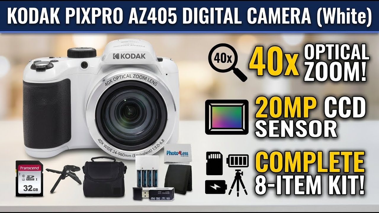 Kodak PIXPRO AZ405 White Camera Bundle Full Review | Review in Hindi | Features