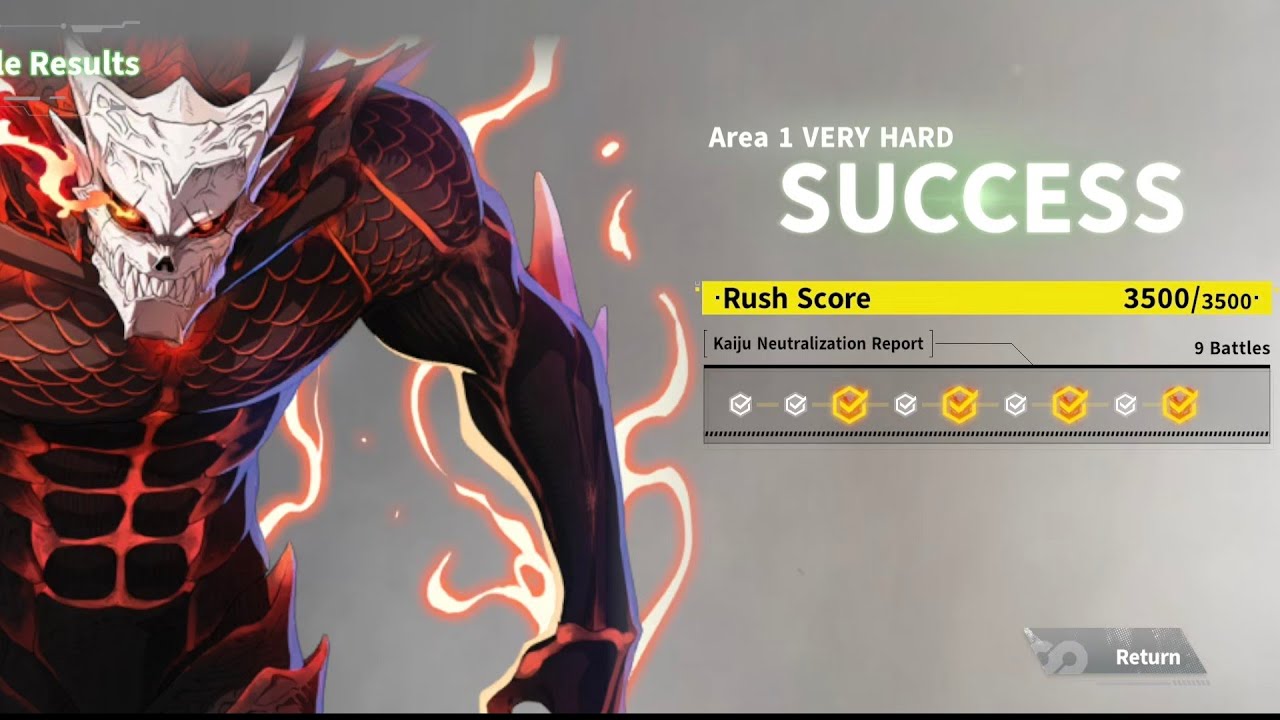 Kaiju Rush Area 1 Strike of Resolution Very Hard Score 3500 #kaijuno8thegame