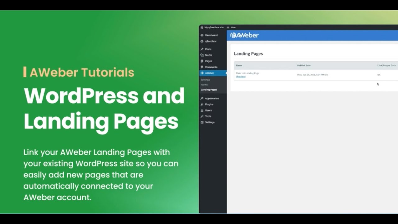 WordPress and Landing Pages with AWeber.