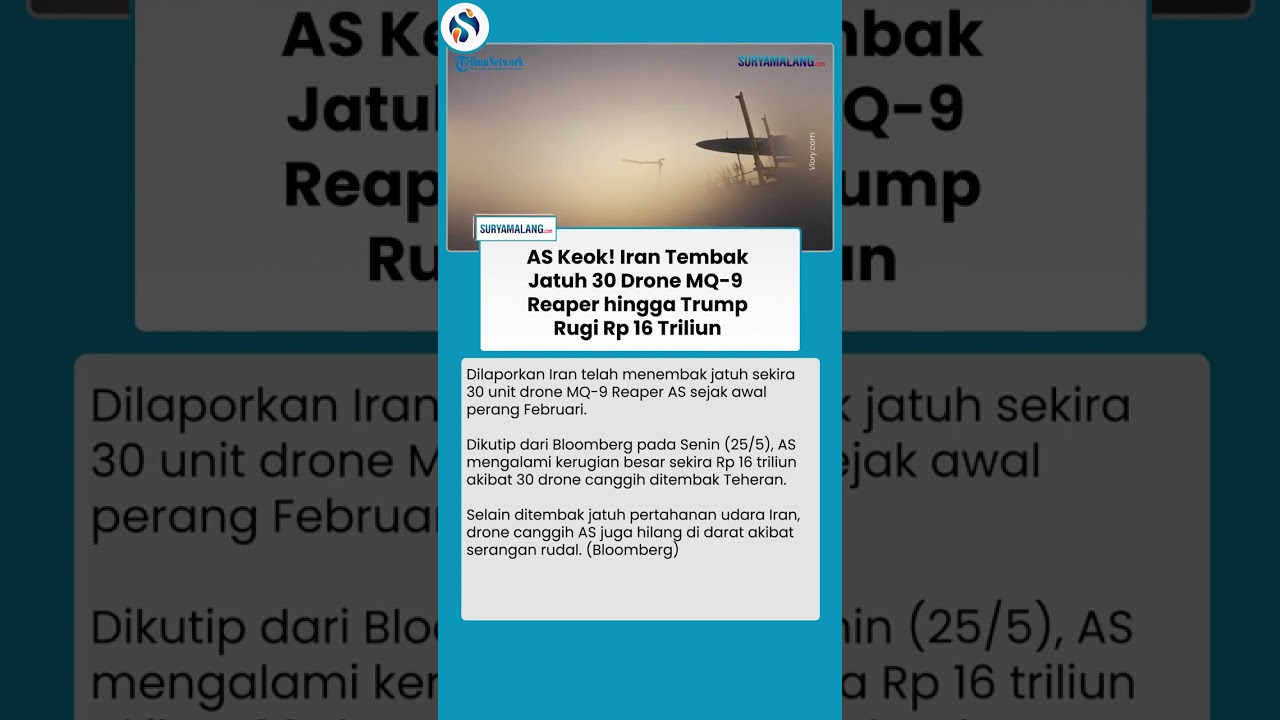 AS Terpukul! Iran Hancurkan 30 Drone MQ-9 Reaper, Trump Rugi Rp 16 Triliun, AS Keok Besar!
