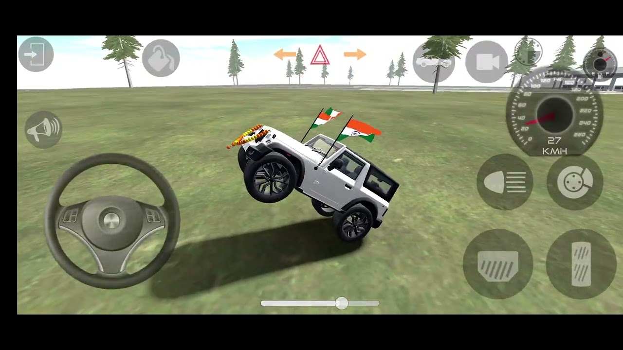 🚙 Mahindra White Thar Off-Road Stunts 🌄 | Indian Car Simulator 3D Gameplay