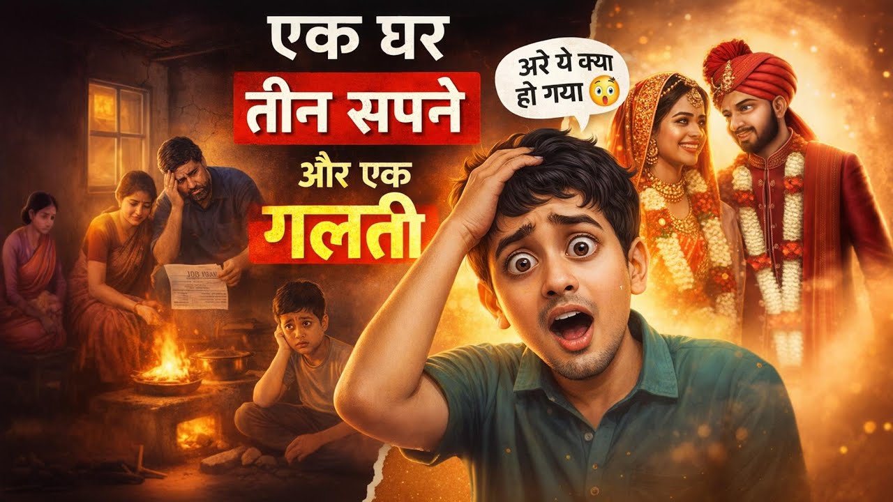 एक घर, तीन सपने और एक गलती | Emotional Family Story+ Comedy Story