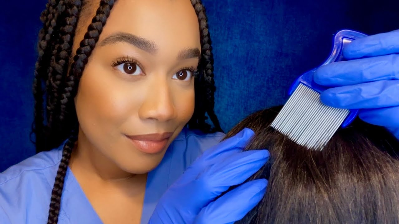 ASMR School Nurse Lice Check Role-play 🪲🔦 Lice Check Removal ASMR