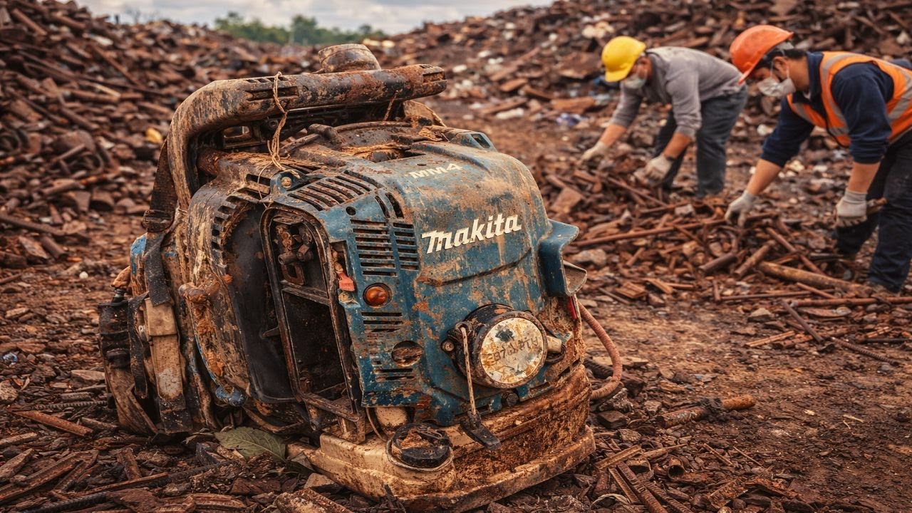 Restoring a  abandoned severely damaged Makita gas-powered backpack dust blower To Better Than New