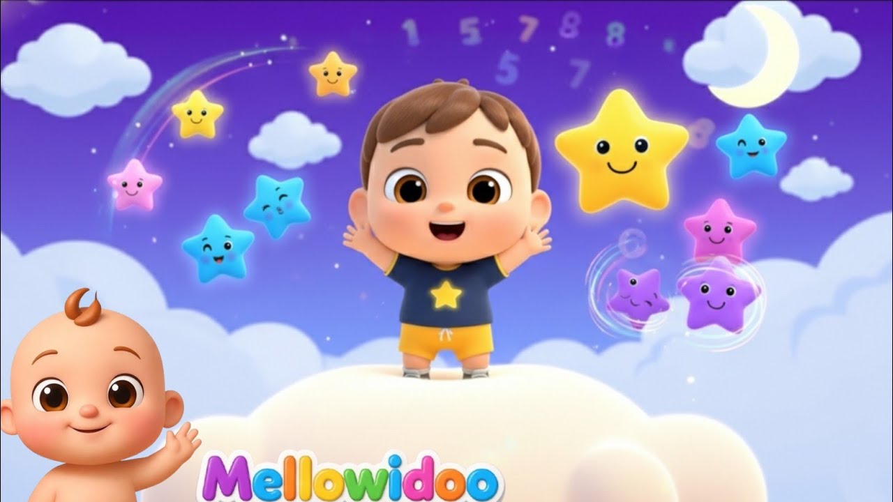 Counting Stars Song ⭐ Numbers 1 to 10 for Kids| Twinkle Star Nursery Rhyme|Mellowidoo Nursery Rhymes