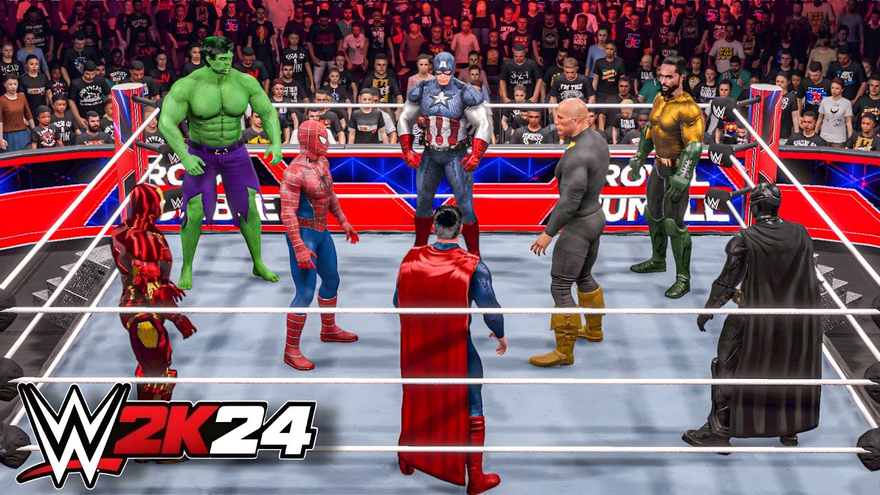 Top Marvel Avengers & DC Superheroes in Battle Royale Match - WWE 2K24