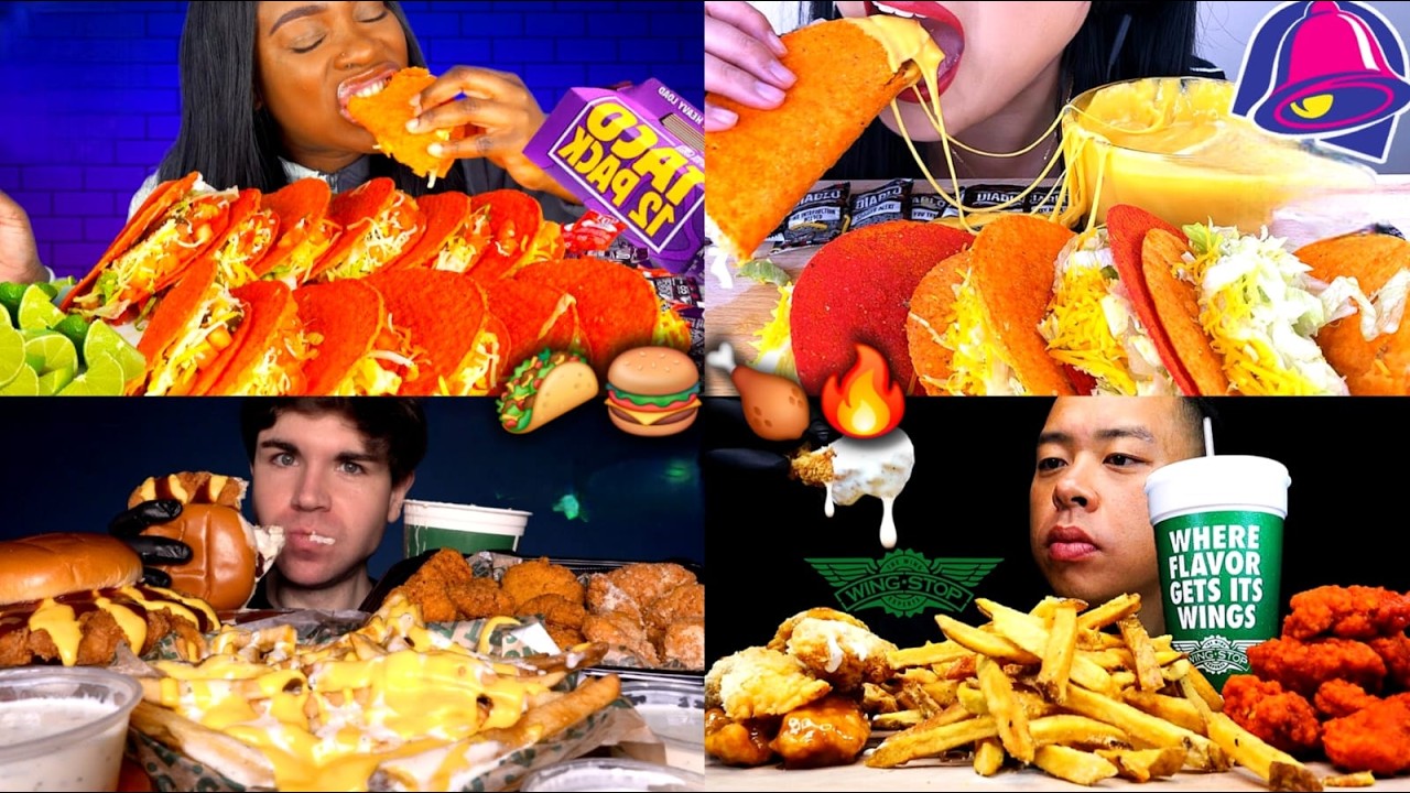Mukbang Compilation | Taco Bell, Burger King, Wingstop, Buldak, & More! 🌮🍔🍗🔥