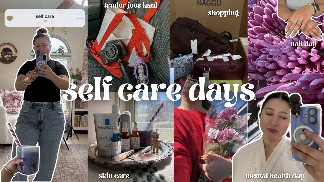 SELF CARE DAYS🧸☕️🤎| shopping +hauls, skincare, nail day & mental health reset