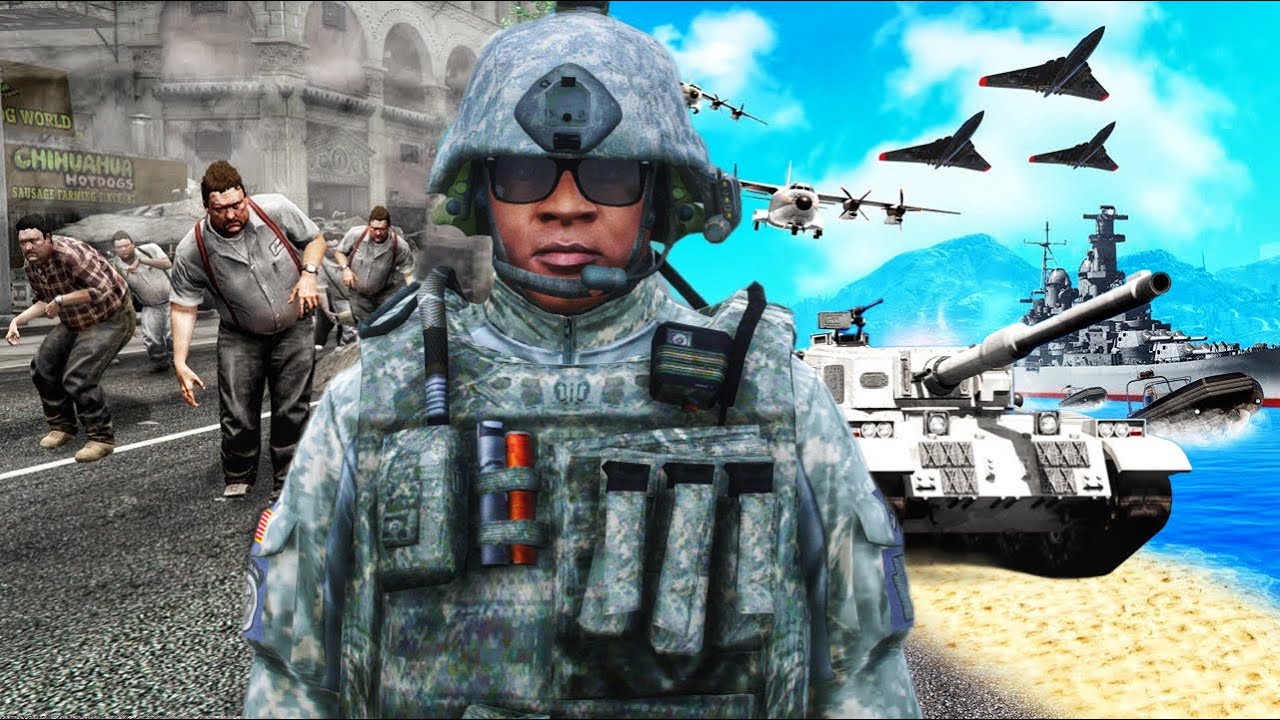 GTA 5 : Joining THE ARMY in ZOMBIE APOCALYPSE  ..!!