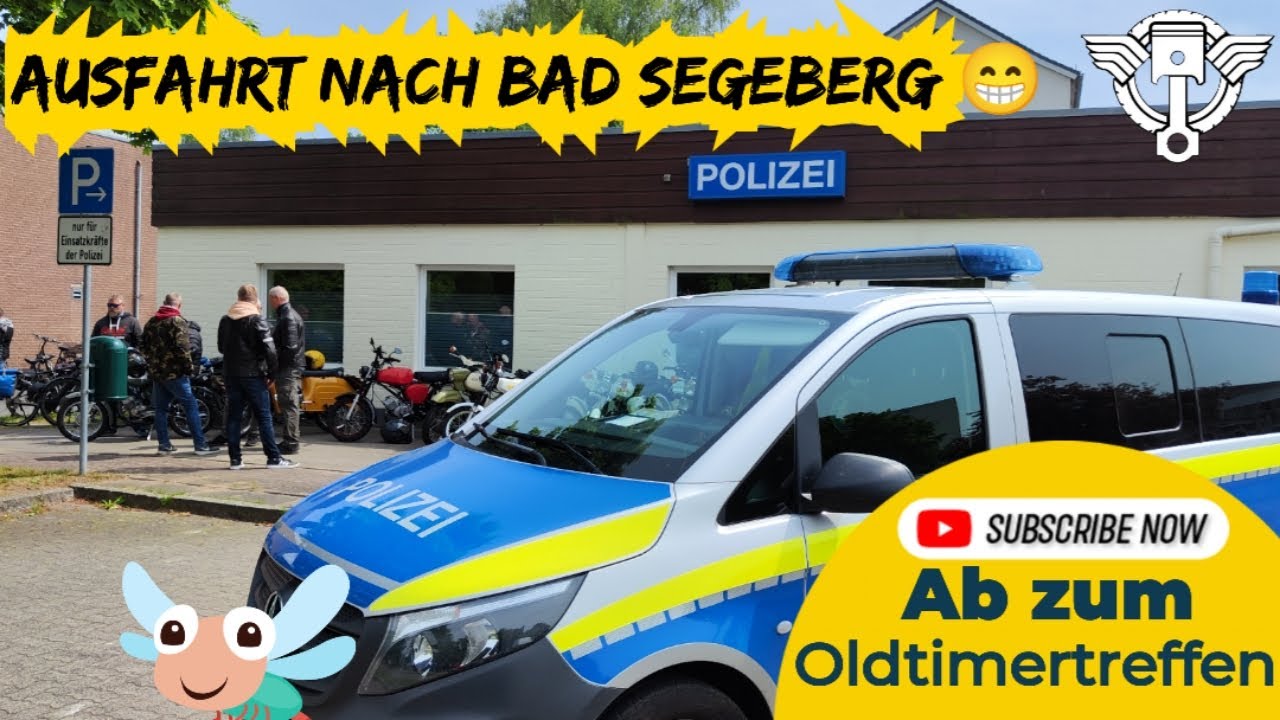 Simson Mopedtour Ausfahrt zum Oldtimertreffen Bad Segeberg 2023 und Treffen bei der Polizei