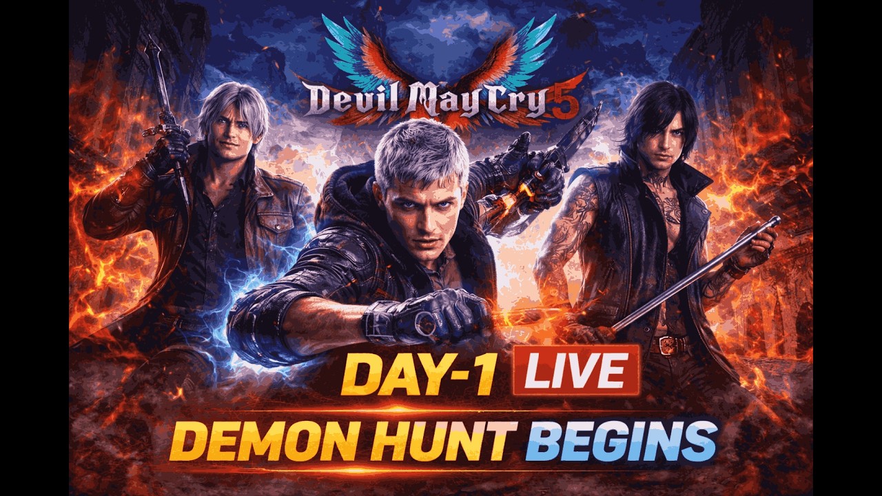 🔴Devil May Cry 5 || DAY-01- Demon Hunt Begins 🔥 | LIVE 🔴