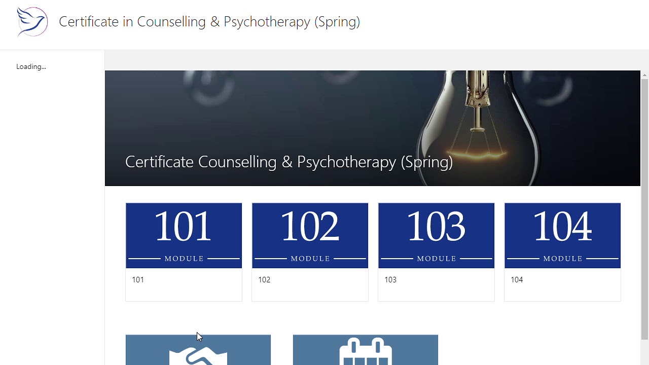 PCI College - Spring Certificate in Counselling & Psychotherapy - Student Portal Overview