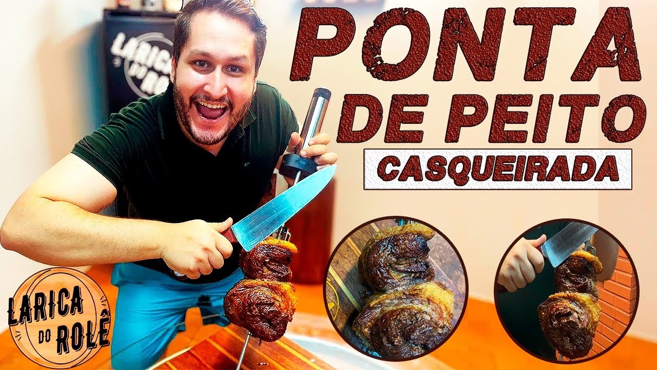 PONTA DE PEITO NO ESPETO GIRATÓRIO *melhor churrasco*