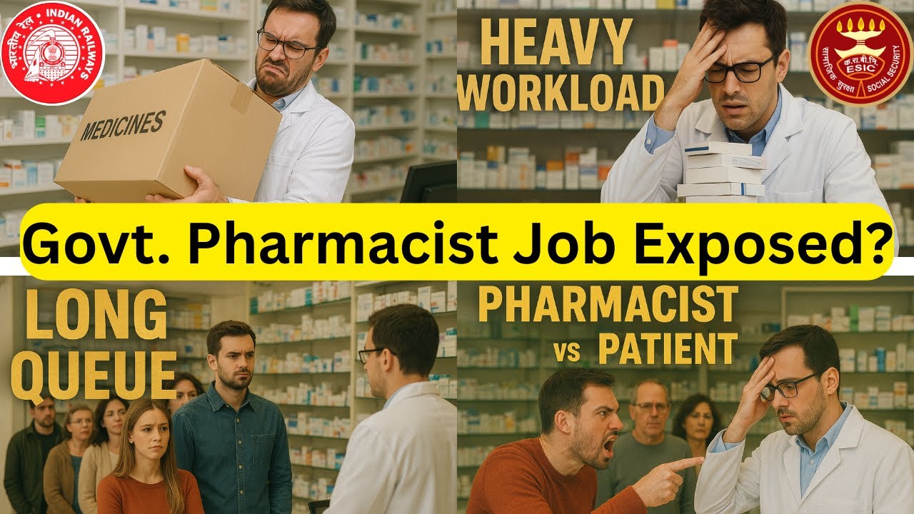 Railway Pharmacist vs ESIC Pharmacist:  Work Profiles,  working Hours & Workload EXPOSED! #rrb #esic