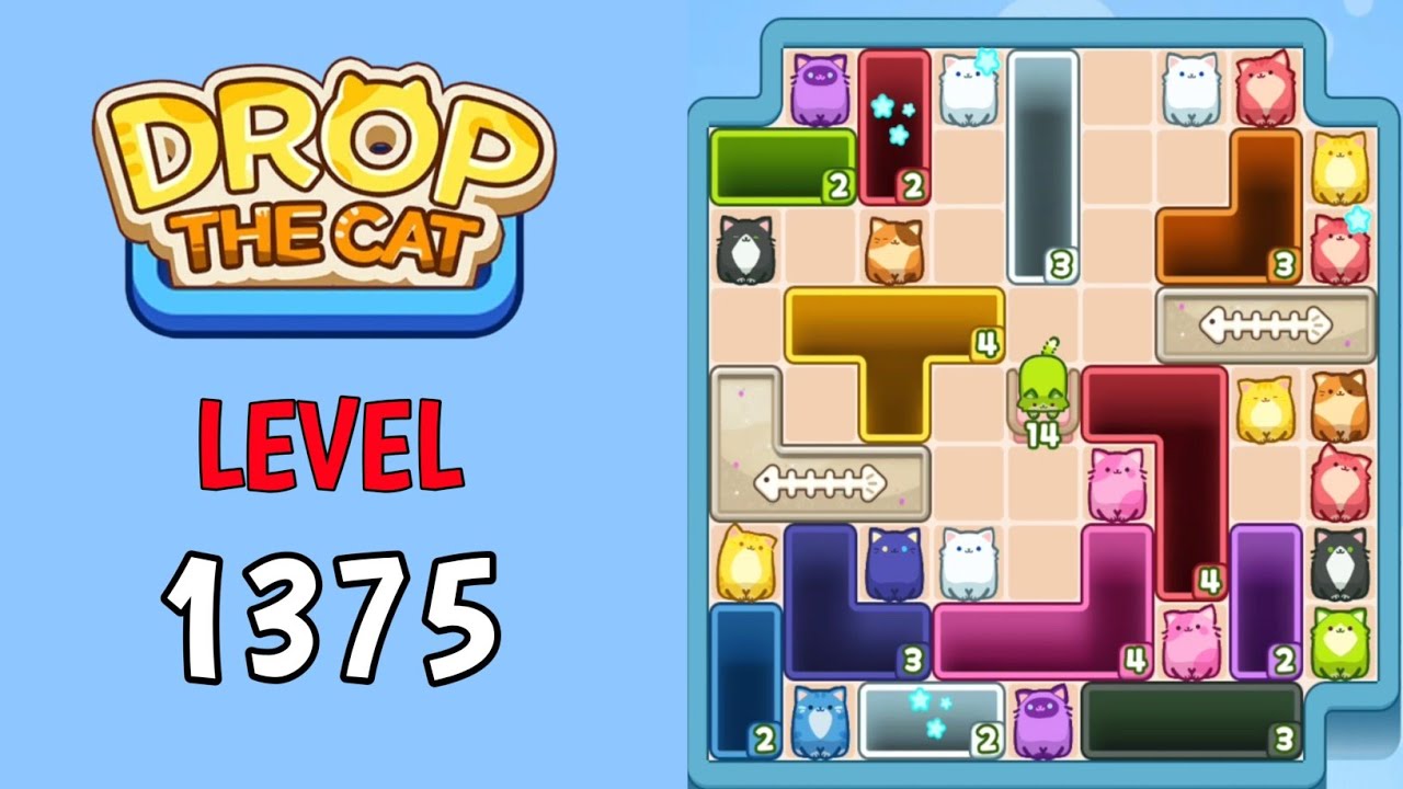 Drop the cat level 1375 walkthrough solution 