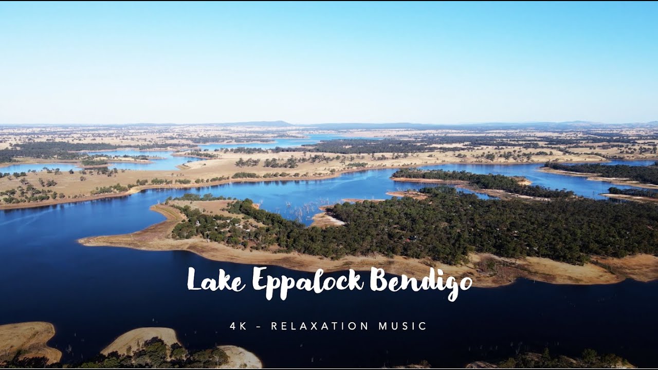 Beautiful Relaxing Music - 4k Drone Footage - Bendigo Victoria Australia - Lake Eppalock