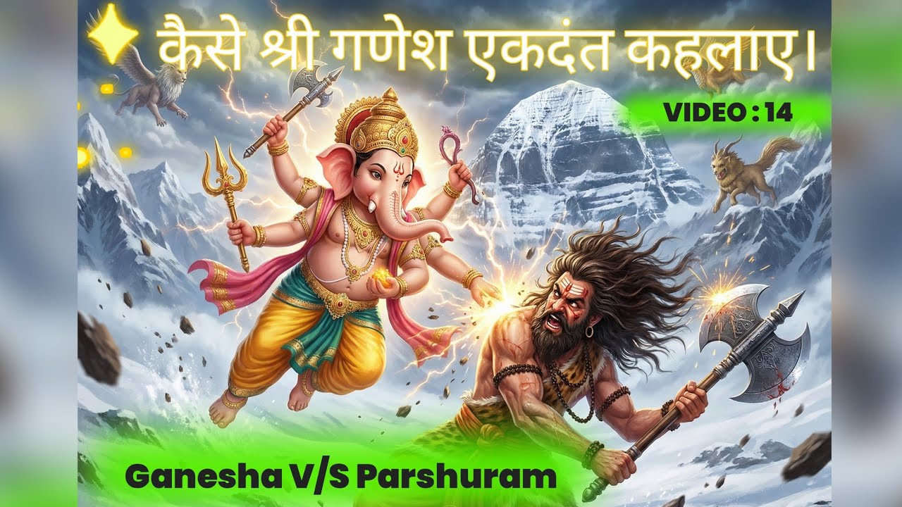 गणेश और परशुराम का महायुद्ध: अहंकार vs कर्तव्य | How Ganesha became Ekadanta?