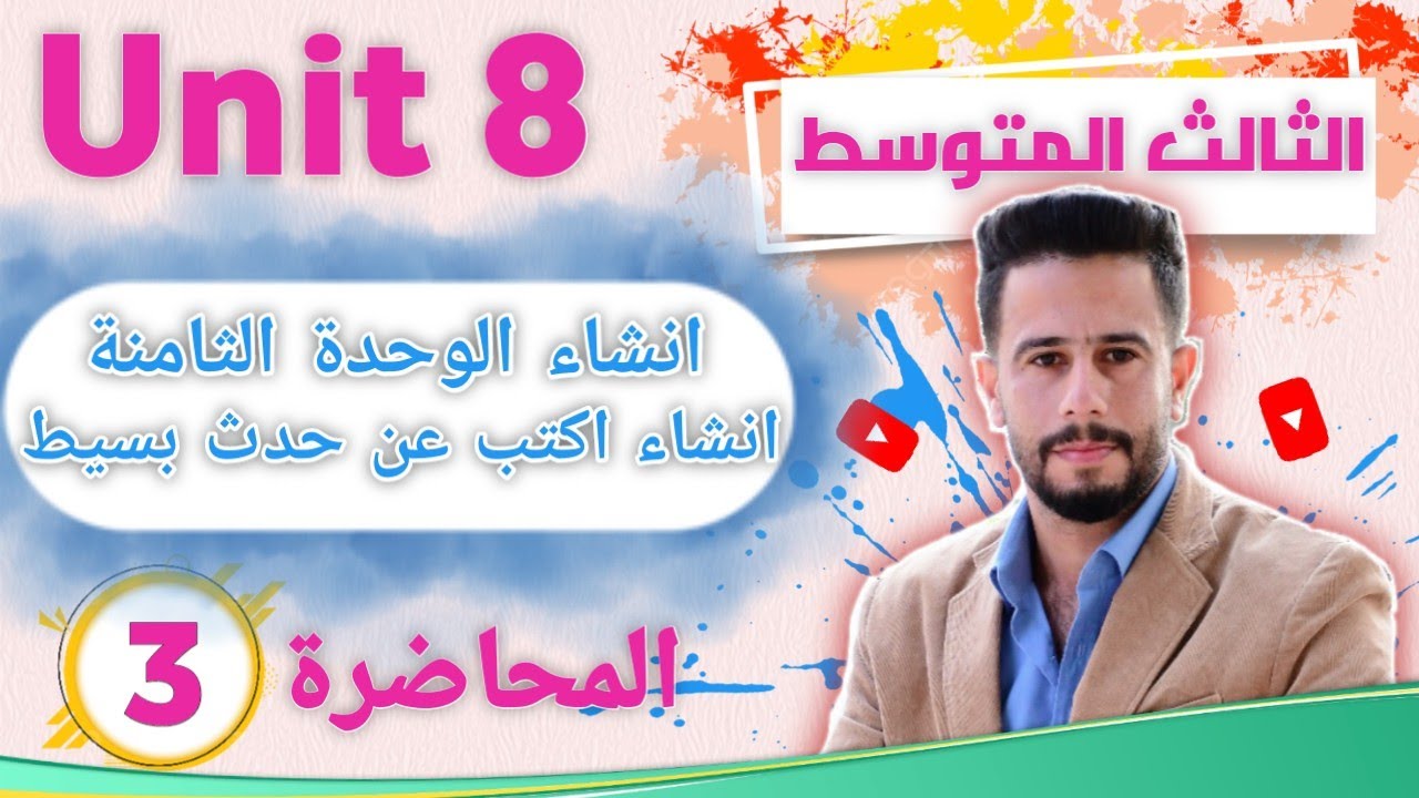 انكليزي ثالث متوسط اليونت 8 / الدرس 3 / انشاء الوحدة الثامنة اكتب عن حدث بسيط حدث لك A simple event