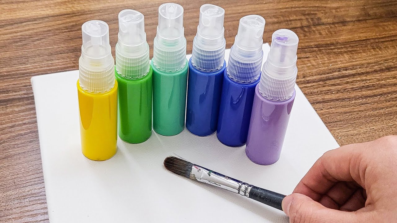 Easy Acrylic Painting Using a Spray On Canvas #951｜Oddly Satisfying Tutorial