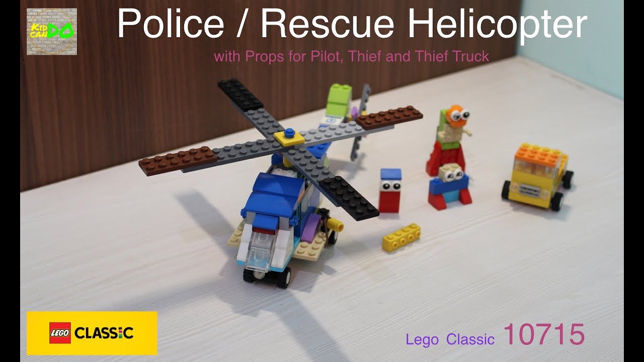 Lego Helicopter || Lego Classic 10715 - Build Instructions for Police's Rescue and Cargo Helicopter