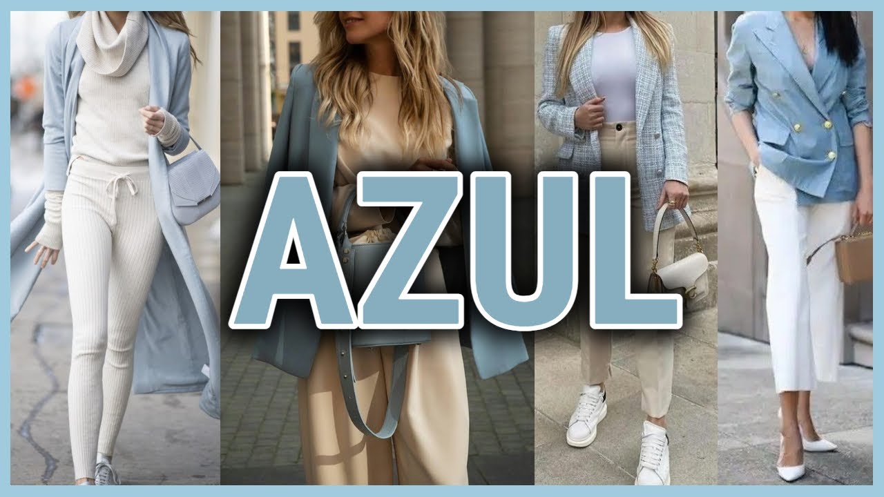 AZUL 1 COLOR de MODA 2022 / COMBINACIONES de ROPA de MODA en COLOR AZUL en TENDENCIA 2022 LOOKS