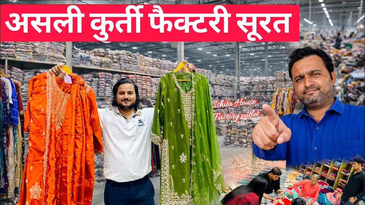 असली कुर्ती फैक्टरी सूरत🔥| Real Kurti Factory Surat | Surat Kurti Wholesale Market 