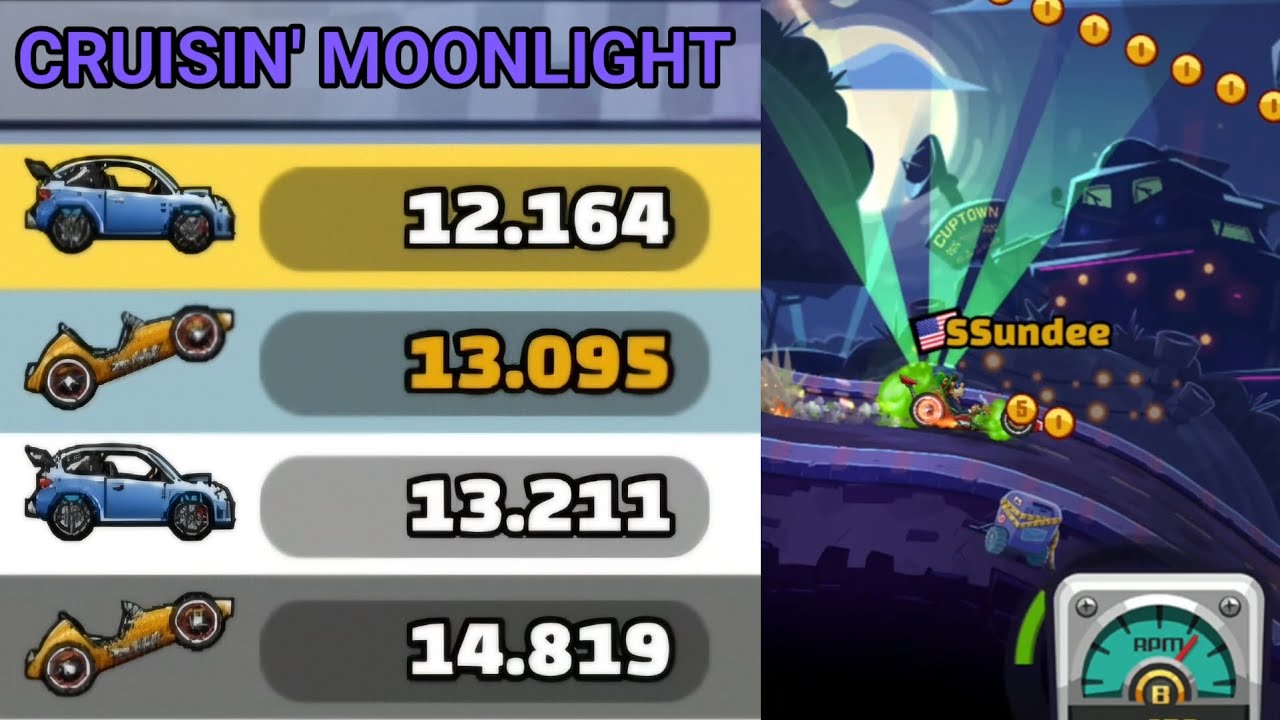 CRUISIN' MOONLIGHT MAP IN COMMUNITY SHOWCASE - Hill Climb Racing 2