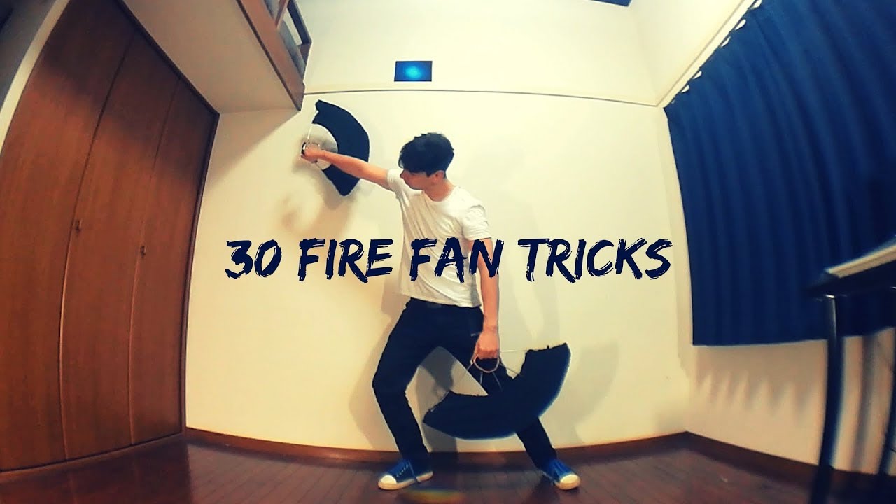 Tech Fans Challenge - 30 Fire Fan Tricks in 2:30