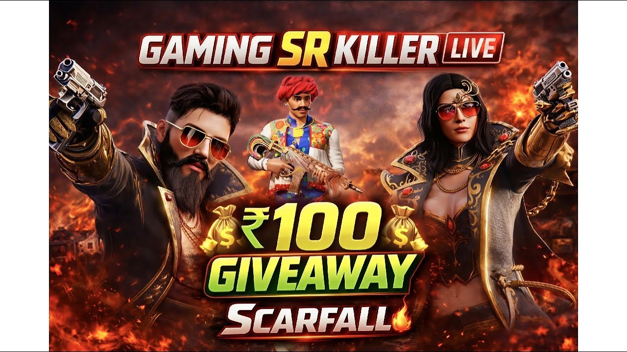 🔴 Live ₹100 Giveaway | ScarFall | Solo Match | Gaming SR Killer