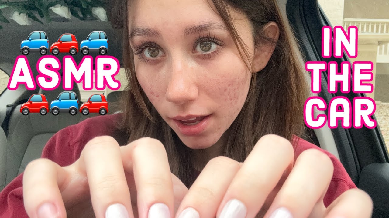 ASMR in the car! (random tapping, scratching, whispers, mouth sounds, etc.)