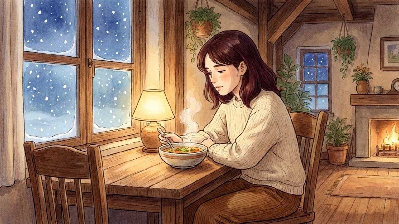 Ghibli-Style ASMR | A Lonely Winter Day, Soup Simmering, Waiting to Heal