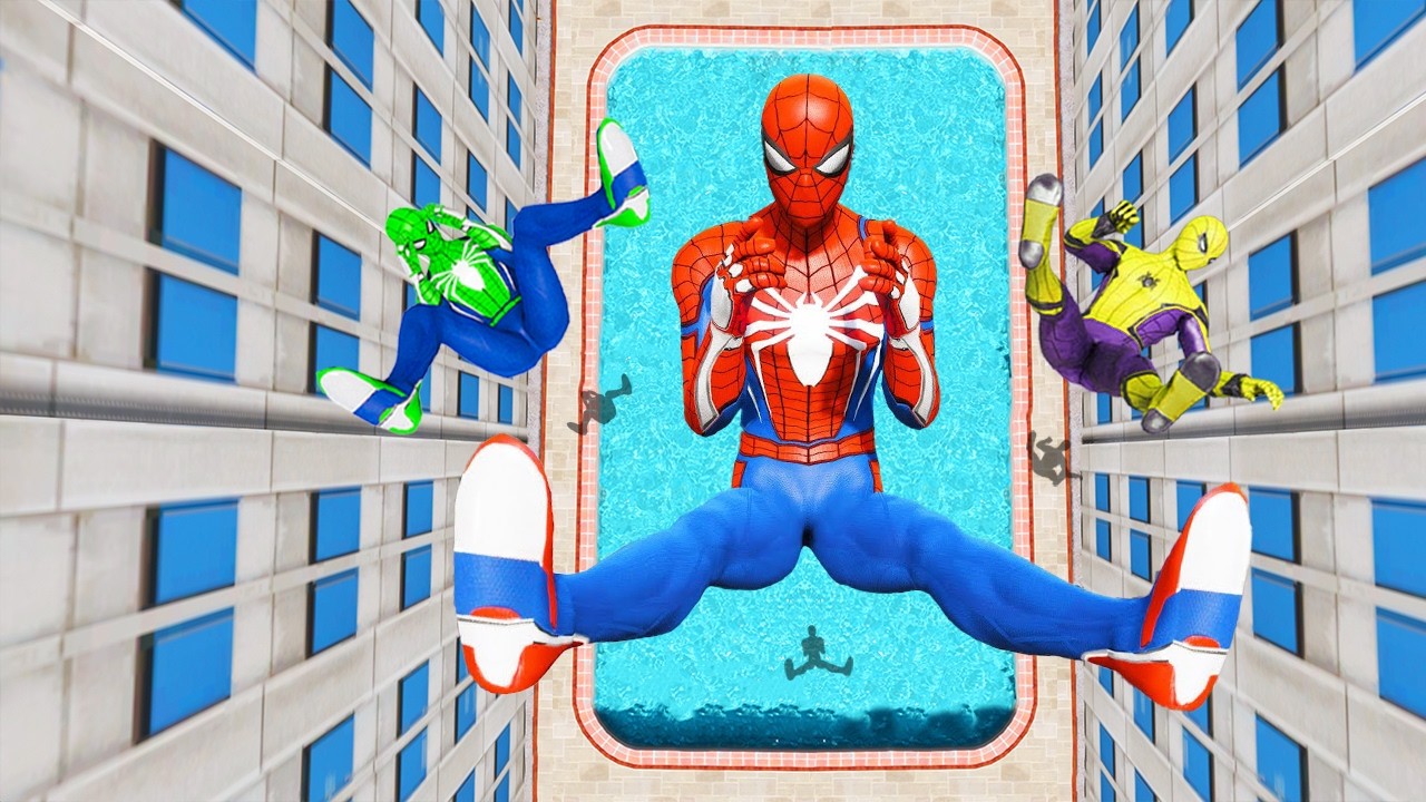 Rainbow Spiderman Ragdolls in GTA 5 (Compilation ) #16