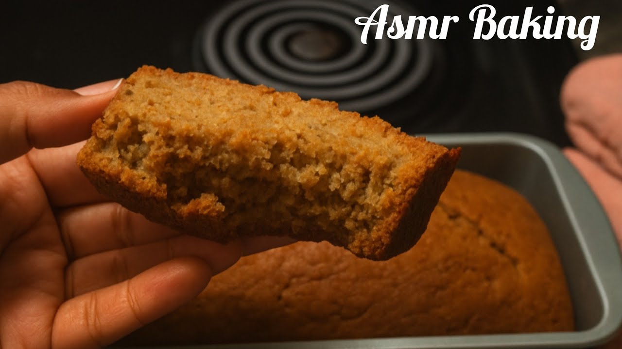 ASMR Baking Banana Bread Recipe | Soft Spoken, Cooking, Tapping, & Eating Sounds