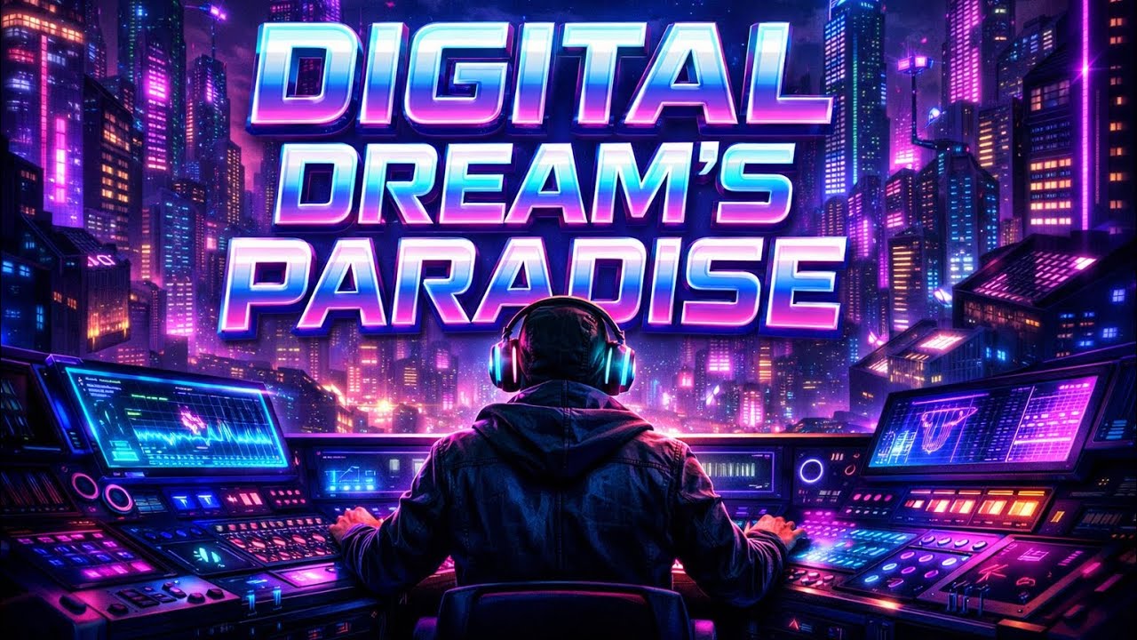 Digital Dream's Paradise (Original Lyrics Video) - Synth Siren Music
