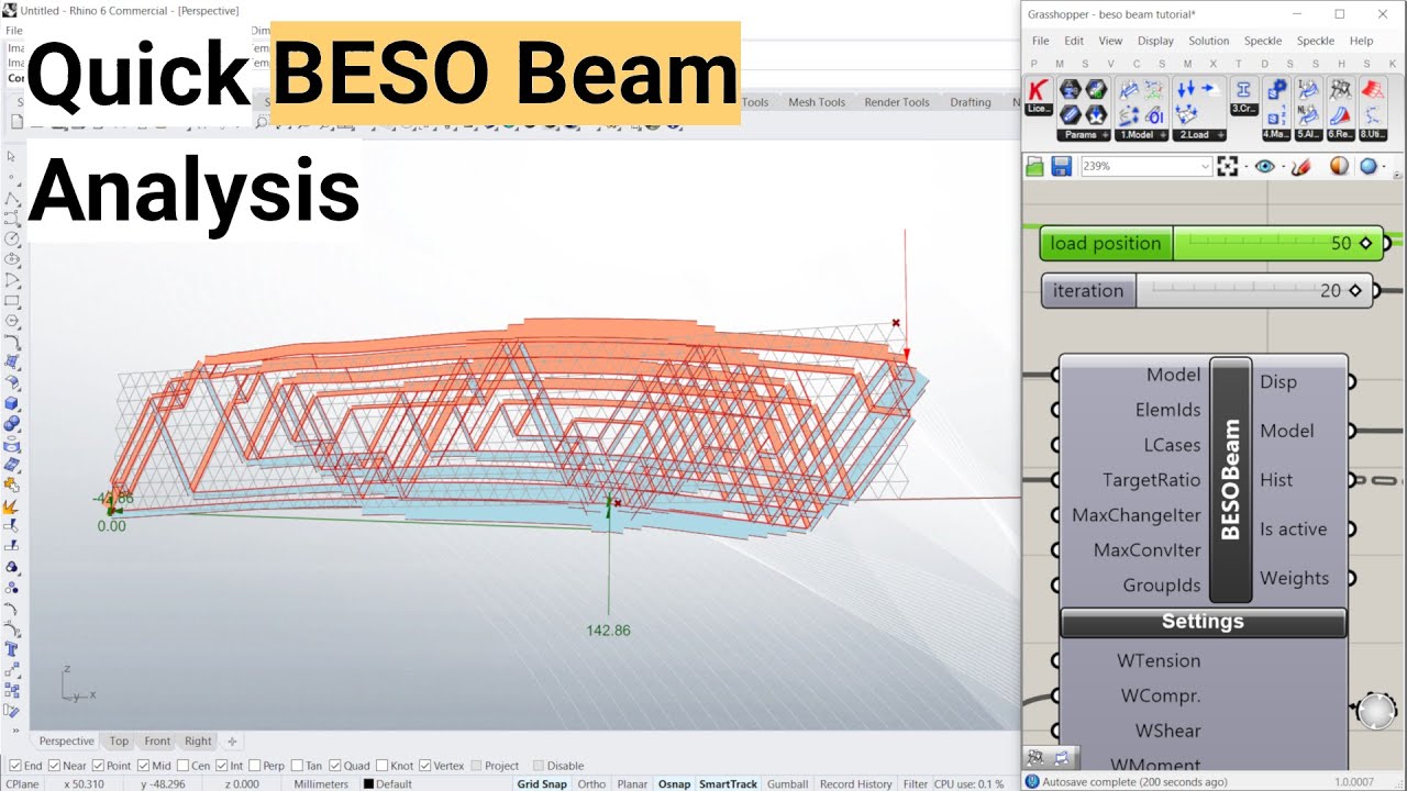 Tutorial: Quick BESO Beam Evolutionary structural optimisation with Karamba in grasshopper