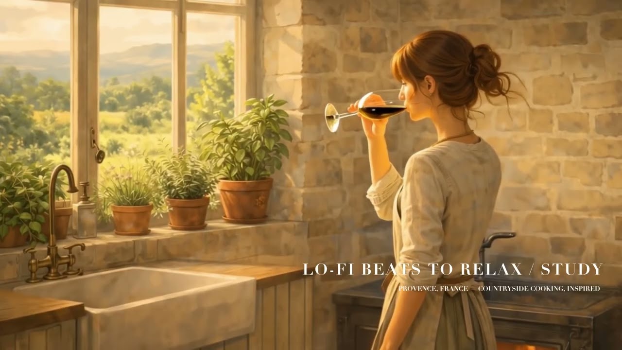 Focus Music | 1 Hour Cozy Cooking ASMR 🍲🍷🌿 | Provence France Countryside Lo-Fi Beats