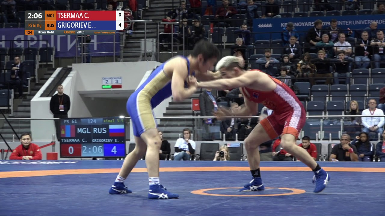 BRONZE FS - 61 kg: C. TSERMAA (MGL) v. E. GRIGORIEV (RUS)