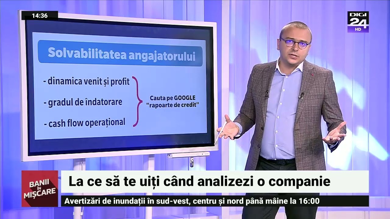 Indicatori financiari relevanți despre o comanie. Banii în mișcare, Digi24