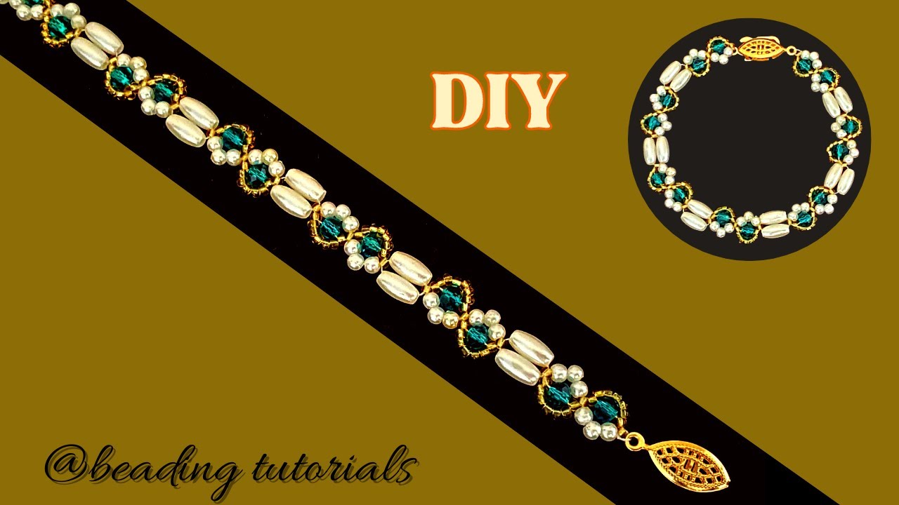 Diy beaded bracelet. beading tutorials. Elegant beading pattern