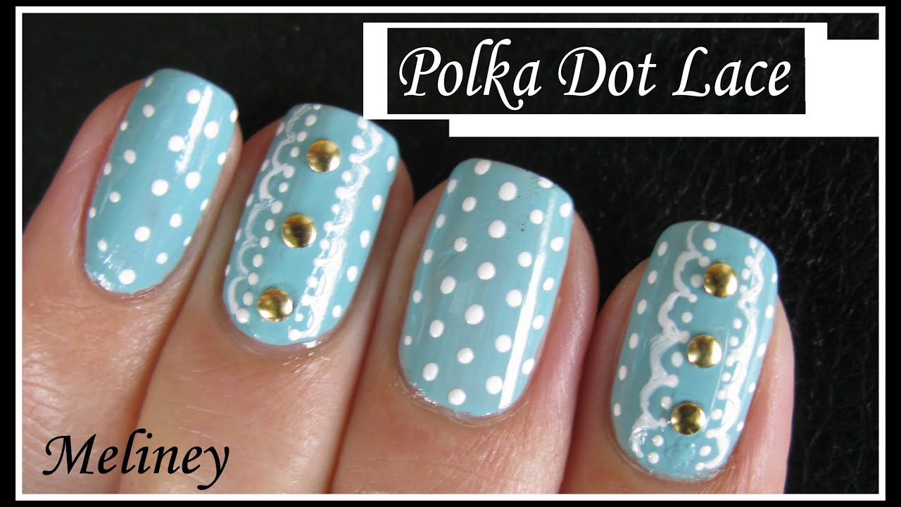 POLKA DOT LACE NAIL ART DESIGN | RETRO VINTAGE NAIL TUTORIAL BEGINNERS EASY SIMPLE HOMEMADE