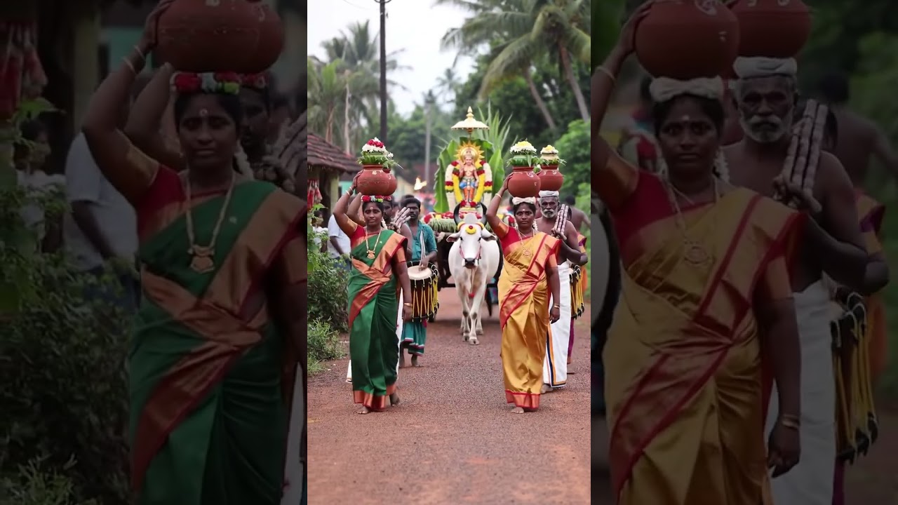 Pongal Festival Procession in Tamil Nadu | Traditional Village Celebration#ruralindia #tamil #kasavu