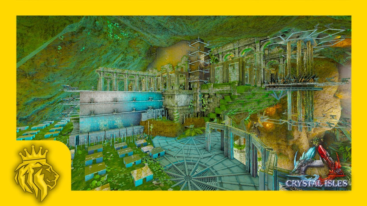 Dragon Cave FULL PVP BASE DESIGN! | 48.8, 75.2 | Crystal Isles | ARK: Survival Evolved