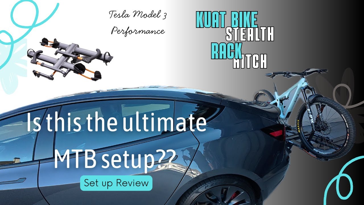 Tesla Model 3 Bike Rack Setup! KUAT 2-Bike Rack + Stealth Hitch Install