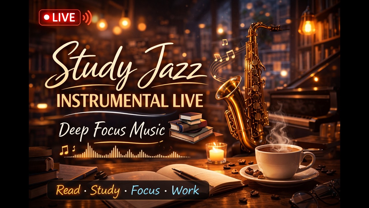 Study Jazz Instrumental Live 📚 Deep Focus Music