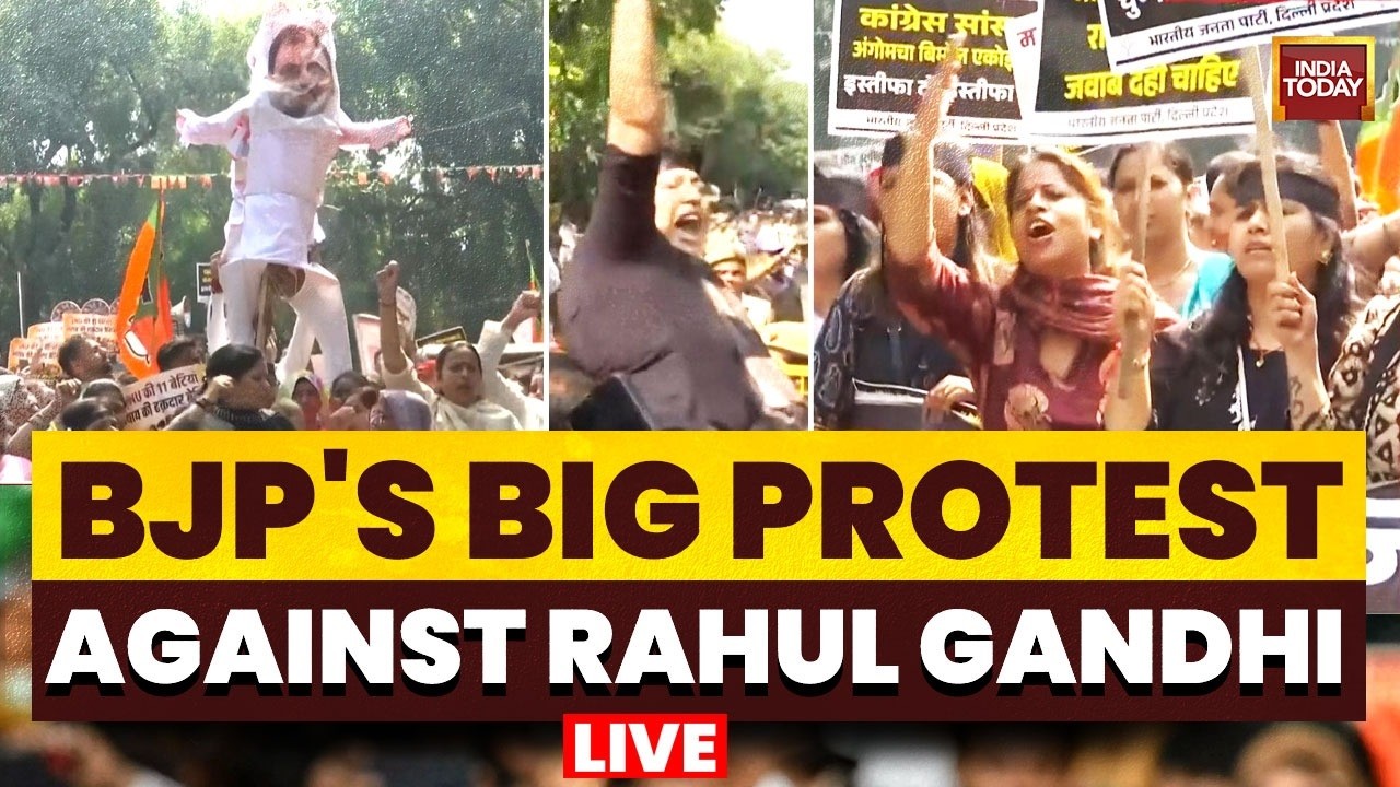 LIVE: BJP Mahila Morcha Protest Outside Congress HQ | Rahul Gandhi | Delhi Protest | BJP Vs Congress