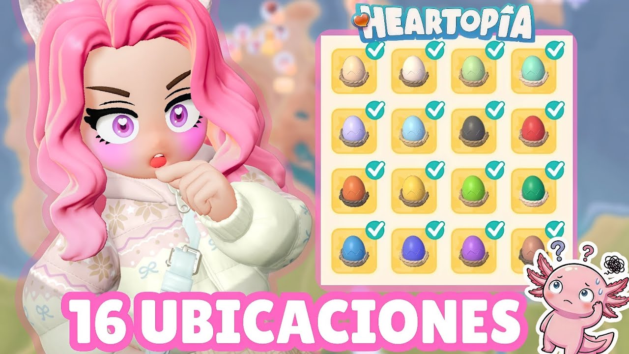 Encuentra las 16 UBICACIONES de HUEVOS TERMALES + su DECORACIÓN en HEARTOPIA ✨💗 | Lina Luna 