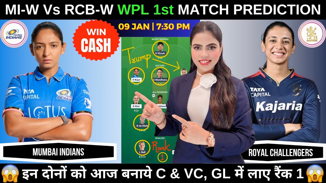 MI-W vs RCB-W Today Match Prediction | MI W vs RCB W Dream11 Prediction | WPL 2026 1st Match