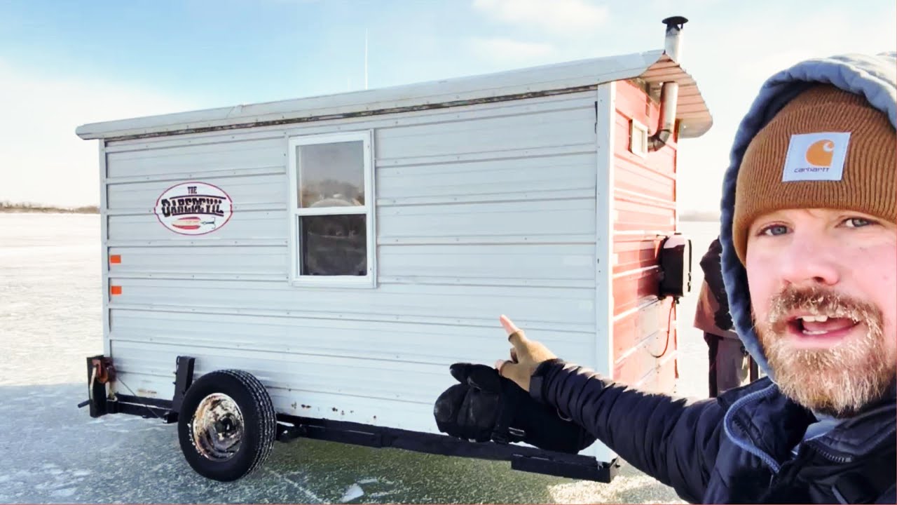 ICE FISHING in Minnesota- got da home made houses out for da weekend to hunt for da walleye!