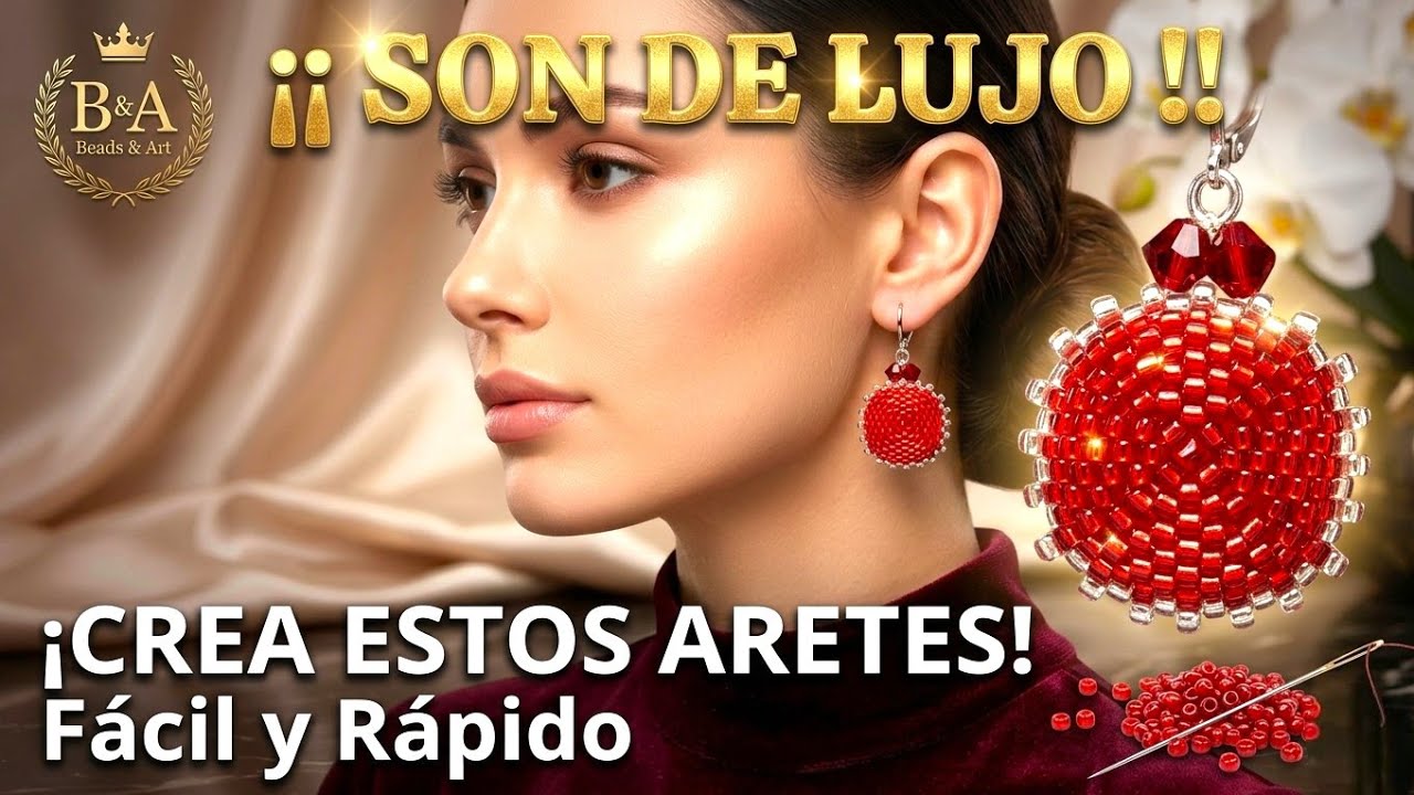 Son de LUJO ! 💎 Crea Estos Aretes Con Cuentas (Fácil y Rápido)